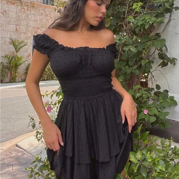 Princess Polly Black Ruffled Mini Romper - Picture 3 of 7